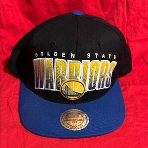 Mitchell & Ness Black and Blue Golden State Warriors Hat